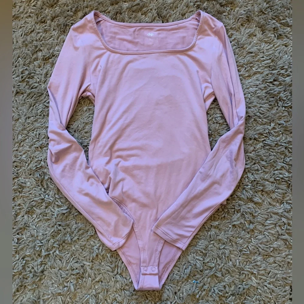 dip Pink Long Sleeve Bodysuit - Picture 1 of 4
